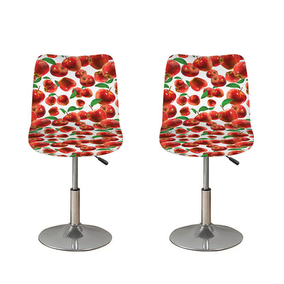 Red Apple Pattern Print Bar Stool Covers