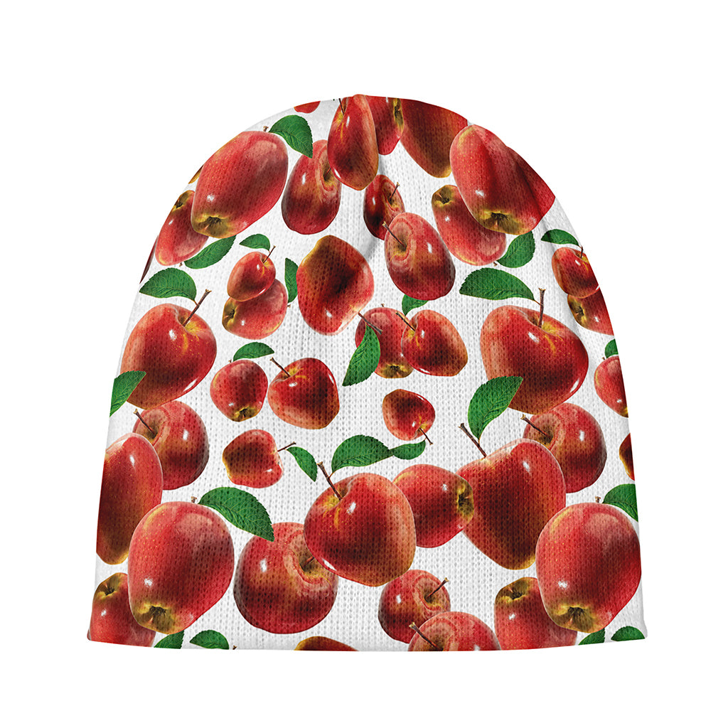 Red Apple Pattern Print Beanie