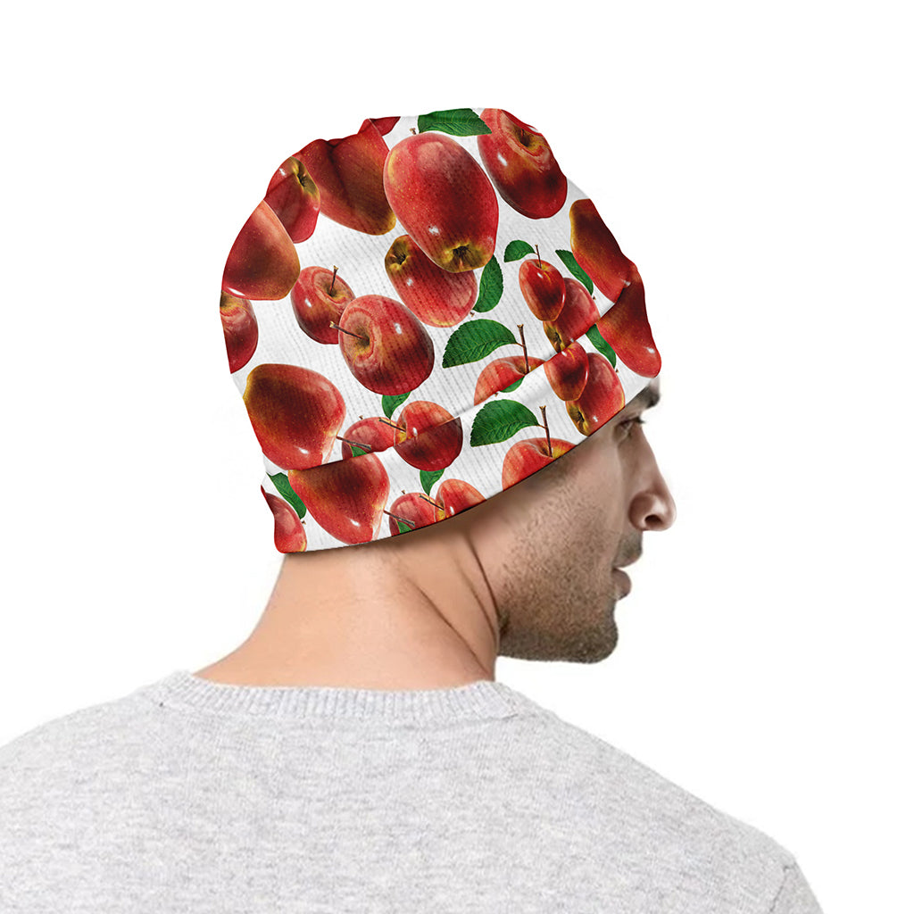 Red Apple Pattern Print Beanie
