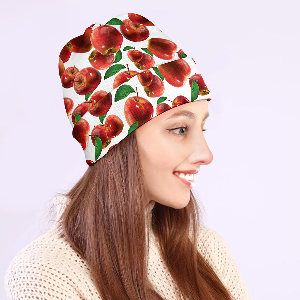 Red Apple Pattern Print Beanie