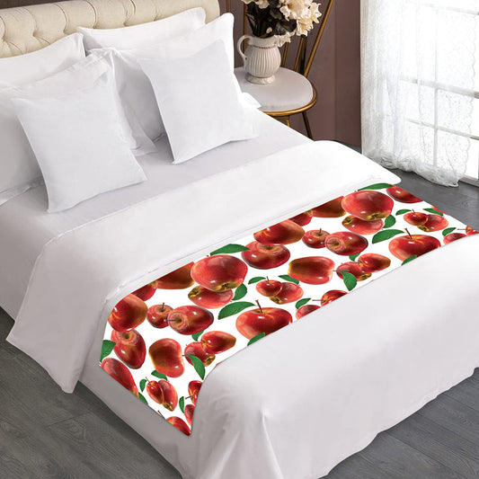 Red Apple Pattern Print Bed Runner