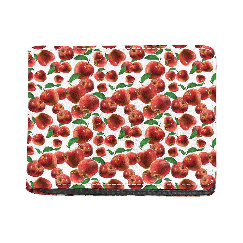 Red Apple Pattern Print Bifold Wallet