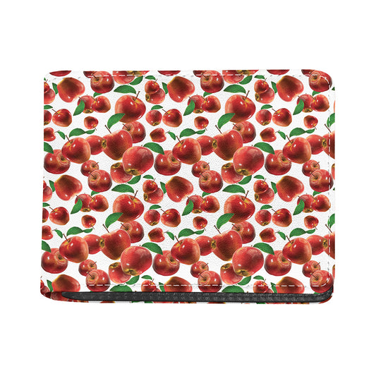 Red Apple Pattern Print Bifold Wallet