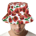 Red Apple Pattern Print Bucket Hat