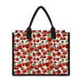 Red Apple Pattern Print Canvas Tote Bag
