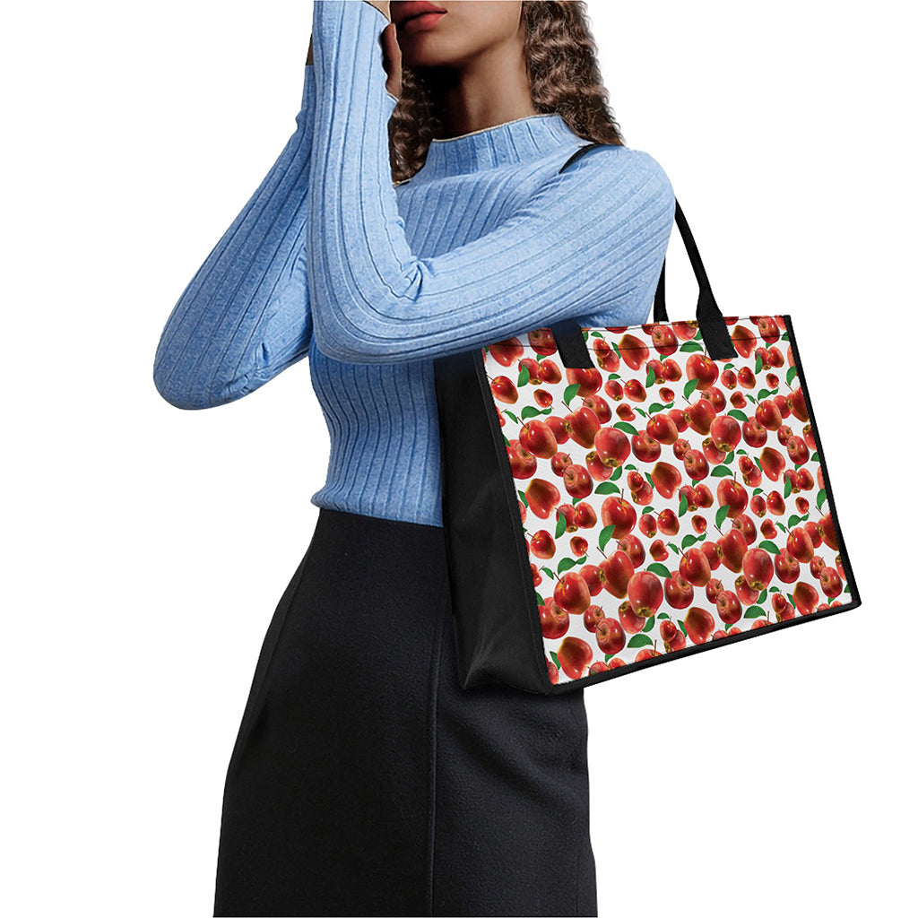 Red Apple Pattern Print Canvas Tote Bag