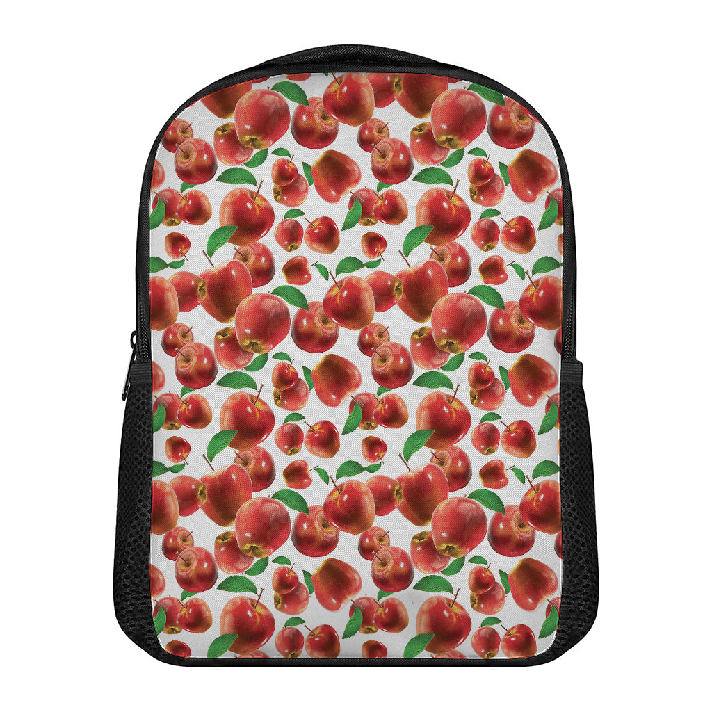 Red Apple Pattern Print Casual Backpack