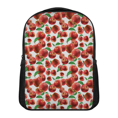 Red Apple Pattern Print Casual Backpack