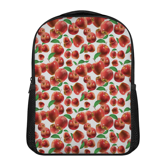Red Apple Pattern Print Casual Backpack