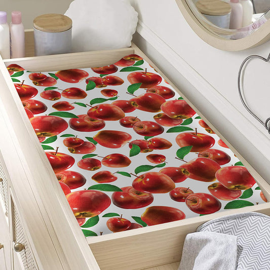 Red Apple Pattern Print Changing Pad Cover