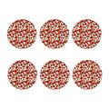 Red Apple Pattern Print Coaster Set