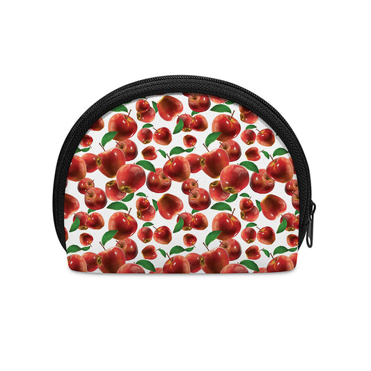 Red Apple Pattern Print Coin Purse