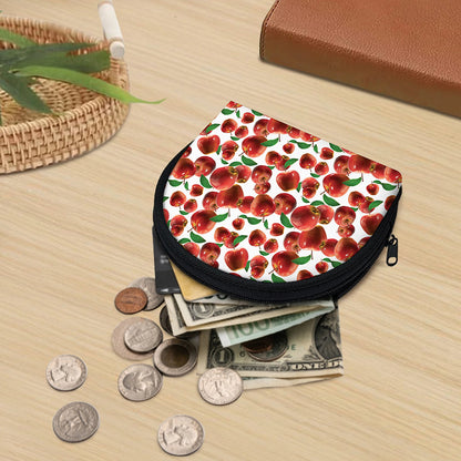 Red Apple Pattern Print Coin Purse