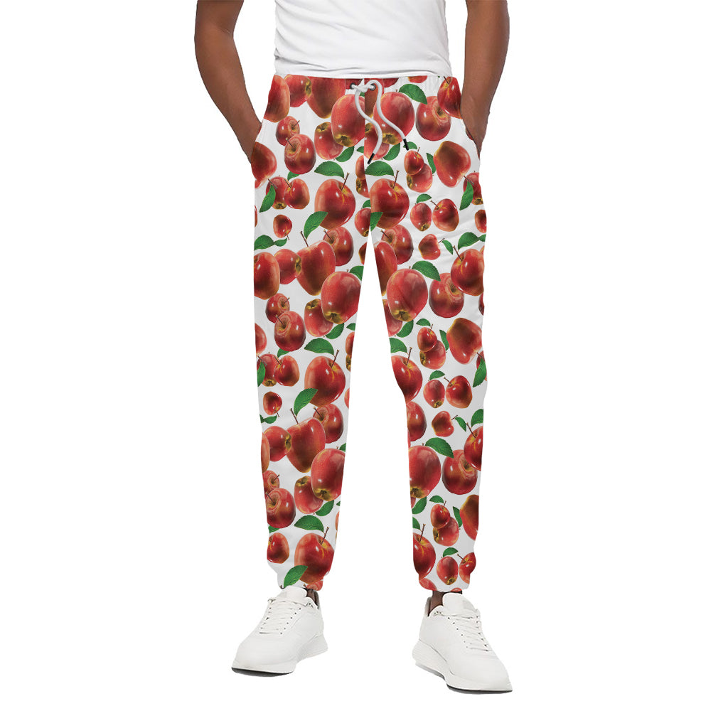 Red Apple Pattern Print Cotton Pants