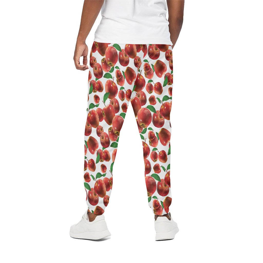 Red Apple Pattern Print Cotton Pants