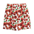 Red Apple Pattern Print Cotton Shorts