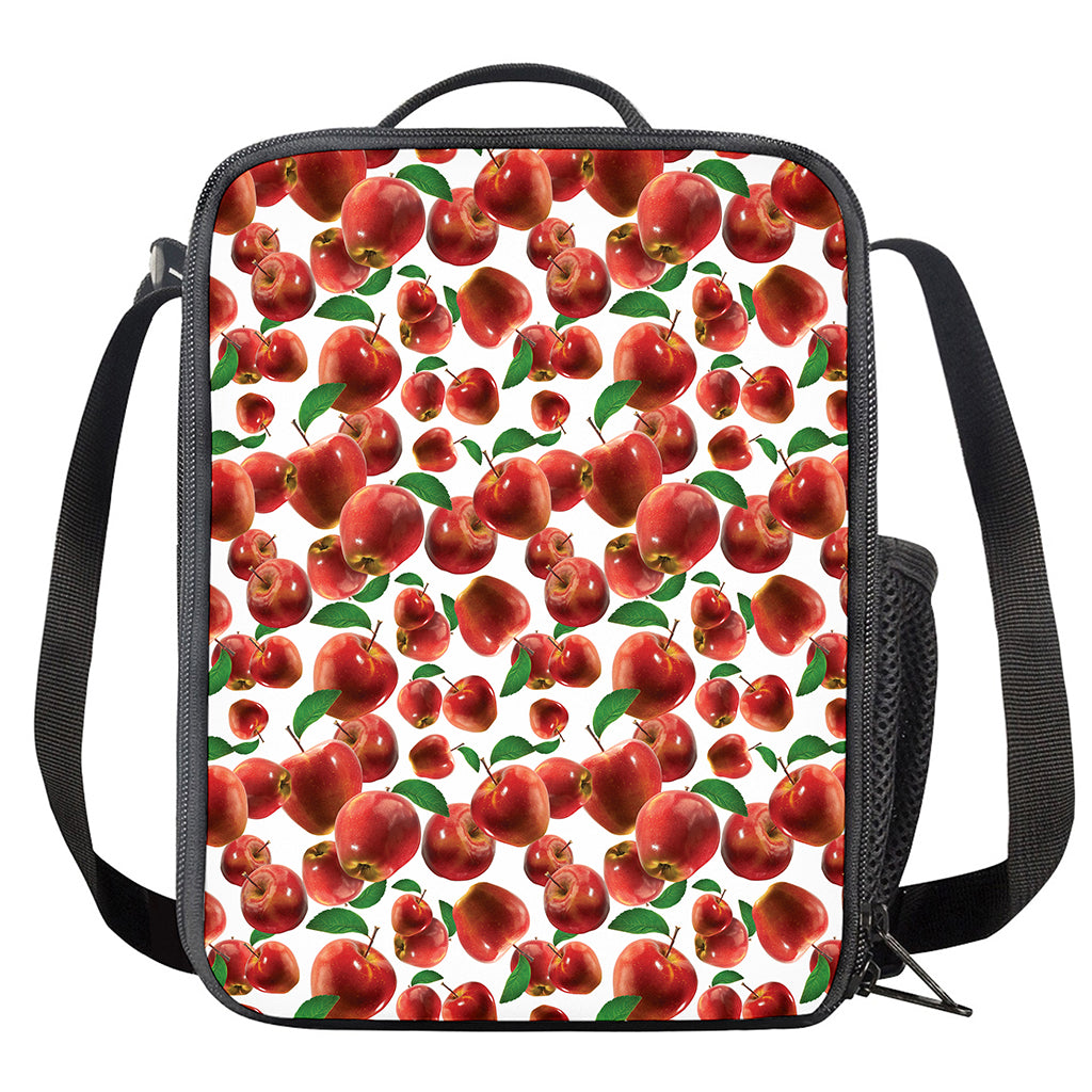 Red Apple Pattern Print Crossbody Lunch Bag