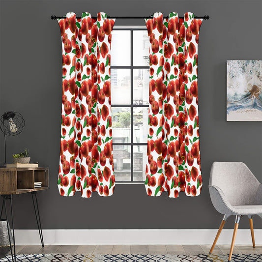Red Apple Pattern Print Curtain