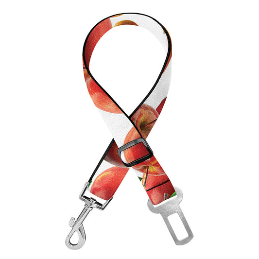 Red Apple Pattern Print Dog Seat Belt