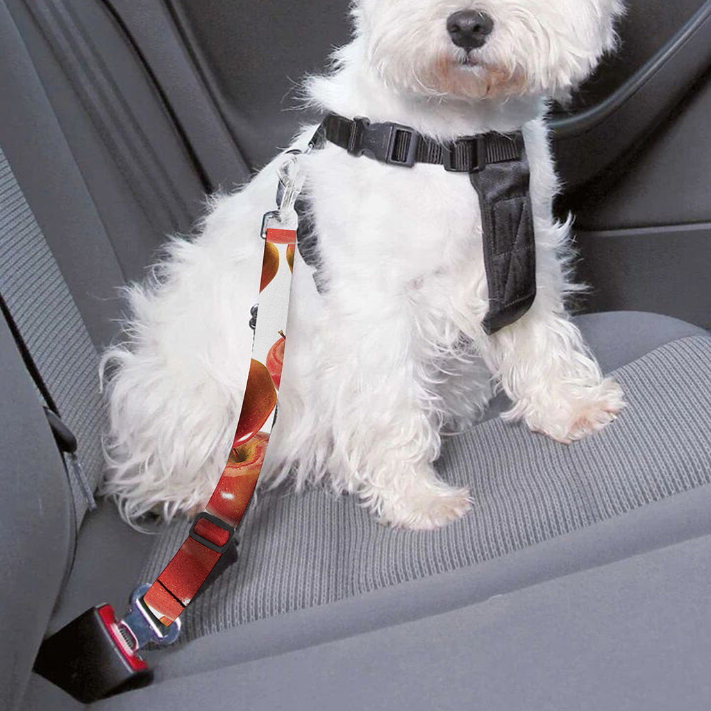 Red Apple Pattern Print Dog Seat Belt