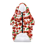 Red Apple Pattern Print Dog Zip Up Hoodie