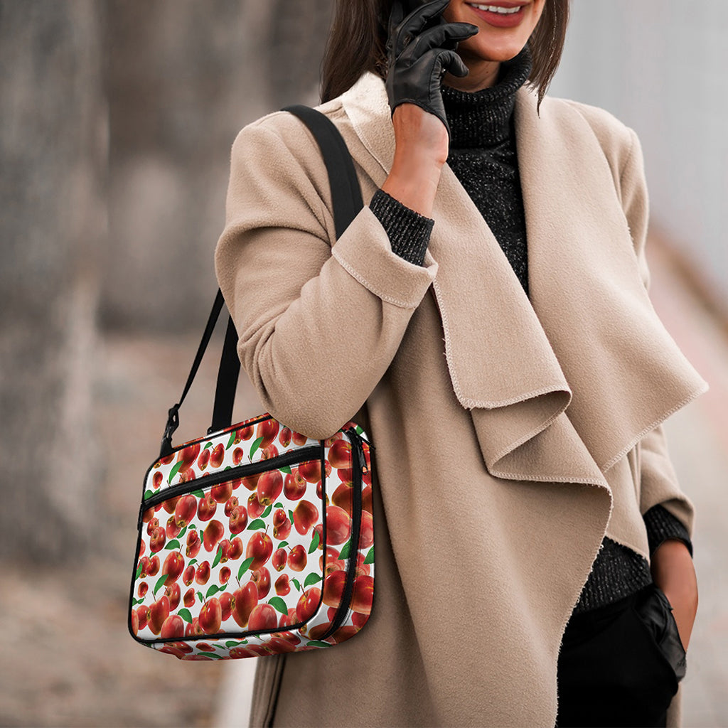 Red Apple Pattern Print Double Strap Bible Bag