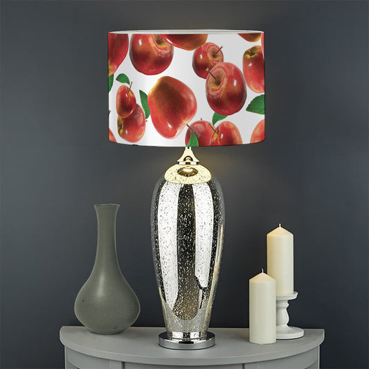 Red Apple Pattern Print Drum Lamp Shade
