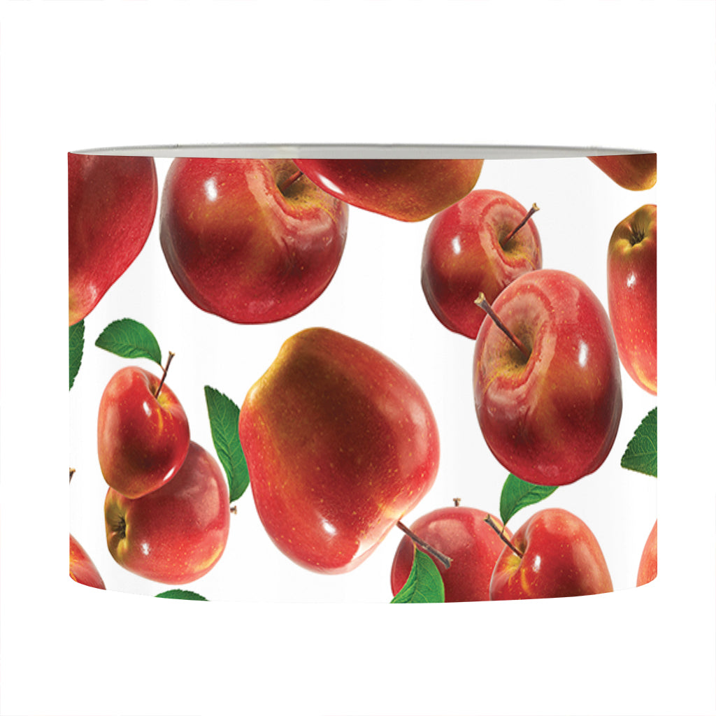 Red Apple Pattern Print Drum Lamp Shade