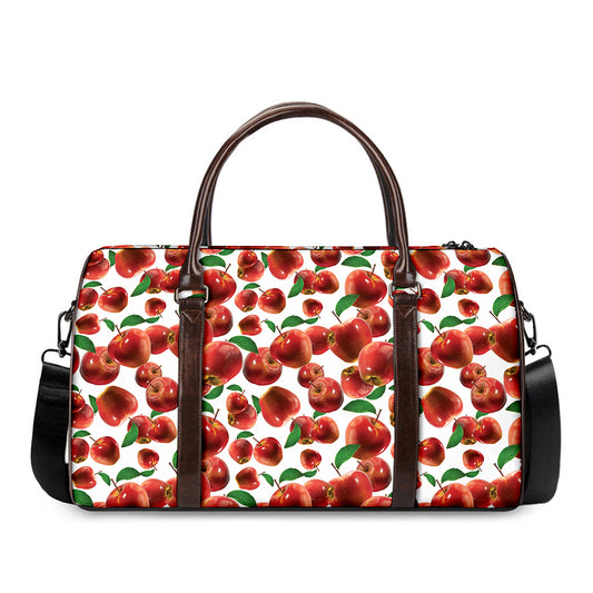 Red Apple Pattern Print Duffle Bag