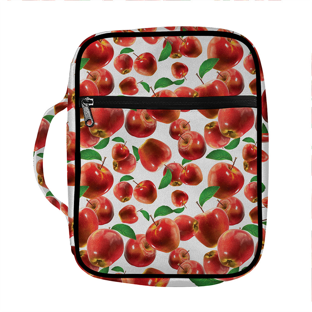 Red Apple Pattern Print Front Pocket Bible Bag
