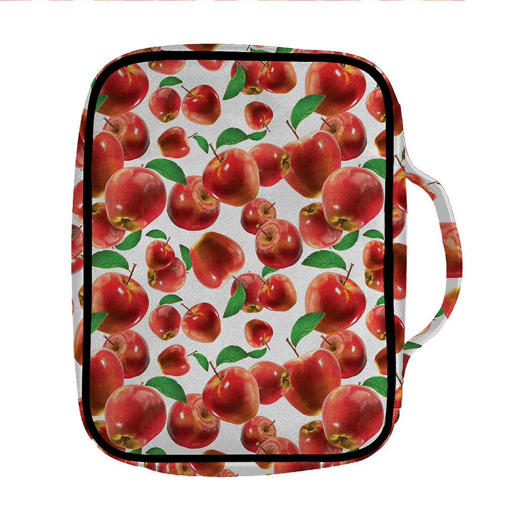Red Apple Pattern Print Front Pocket Bible Bag
