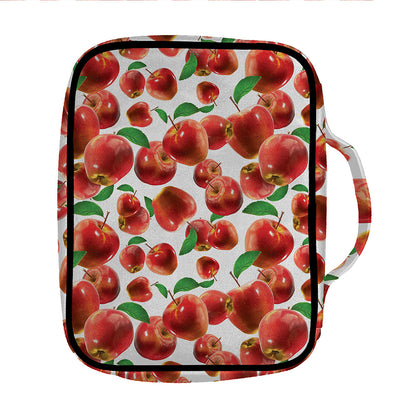 Red Apple Pattern Print Front Pocket Bible Bag