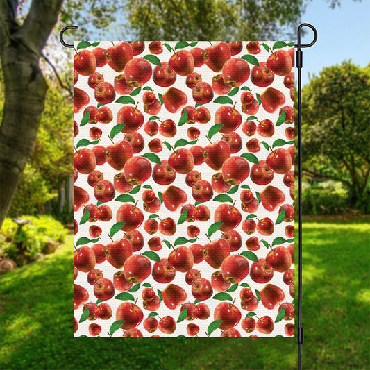 Red Apple Pattern Print Garden Flag