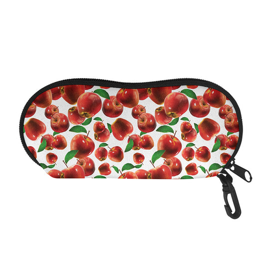 Red Apple Pattern Print Glasses Case