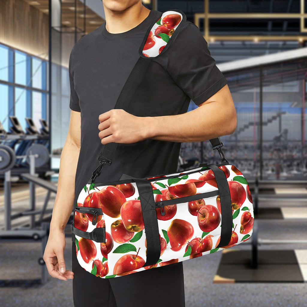 Red Apple Pattern Print Gym Bag