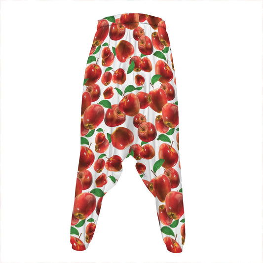 Red Apple Pattern Print Hammer Pants