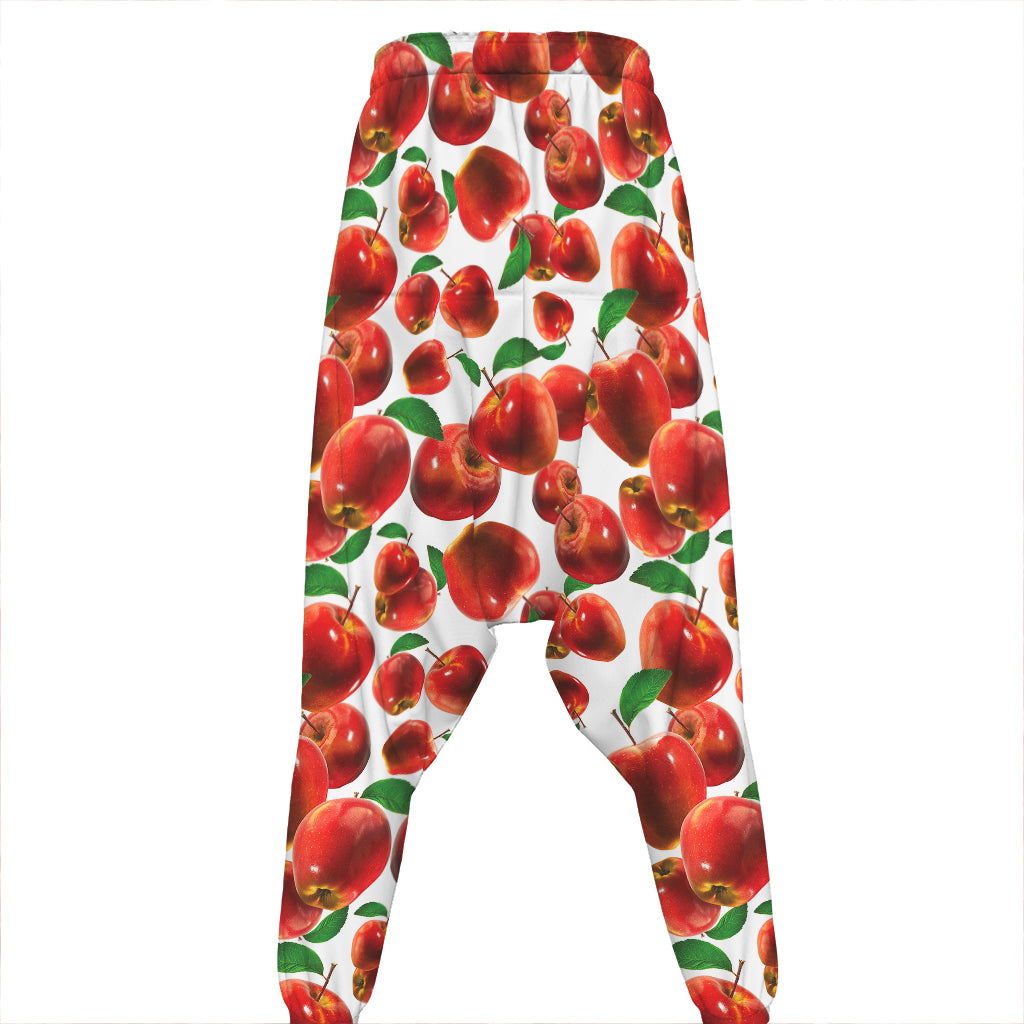 Red Apple Pattern Print Hammer Pants