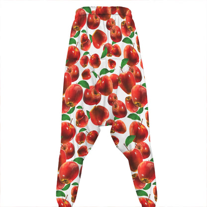 Red Apple Pattern Print Hammer Pants