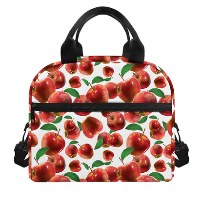 Red Apple Pattern Print Insulated Lunch Bag