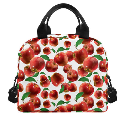 Red Apple Pattern Print Insulated Lunch Bag