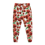 Red Apple Pattern Print Jogger Pants