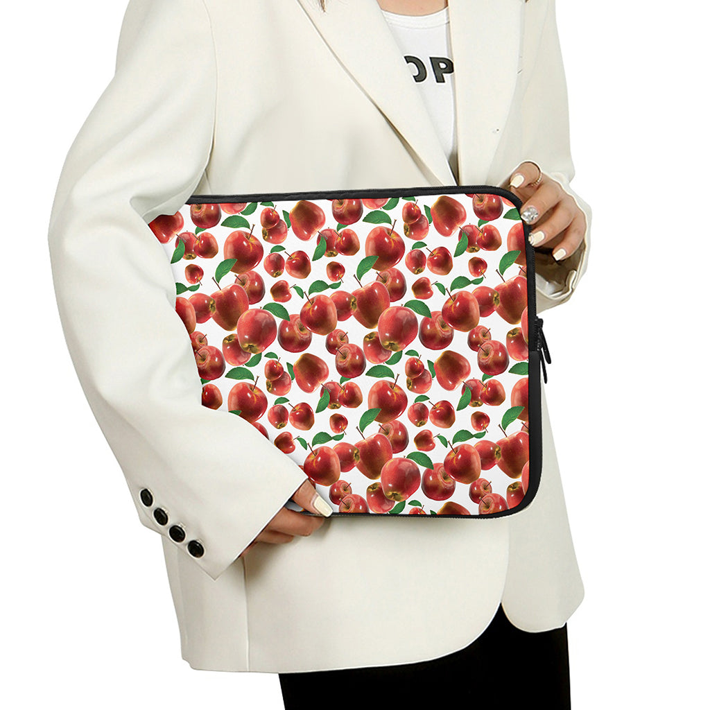 Red Apple Pattern Print Laptop Sleeve