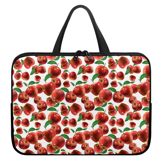 Red Apple Pattern Print Laptop Sleeve With Handle