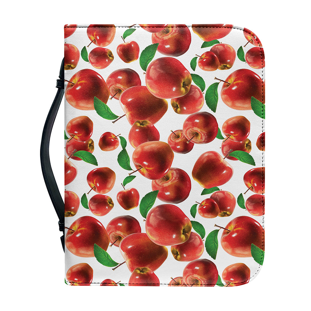 Red Apple Pattern Print Leather Bible Cover