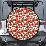 Red Apple Pattern Print Leather Spare Tire Cover