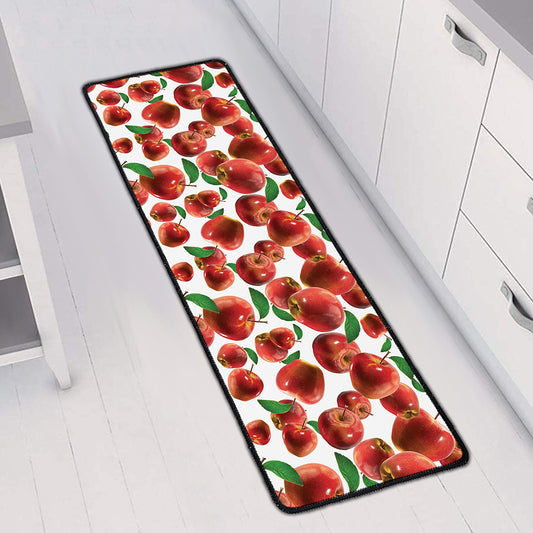 Red Apple Pattern Print Long Kitchen Mat