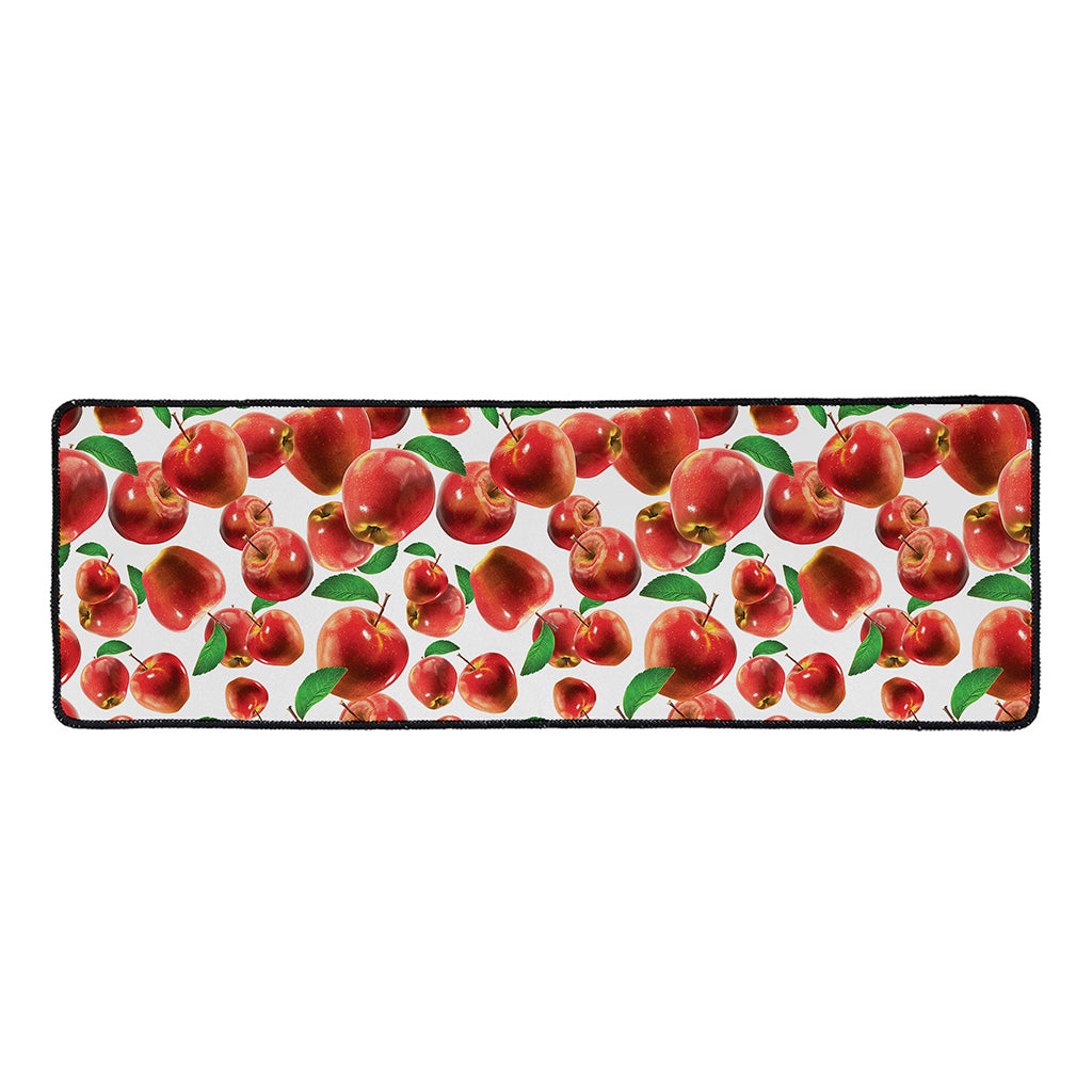 Red Apple Pattern Print Long Kitchen Mat