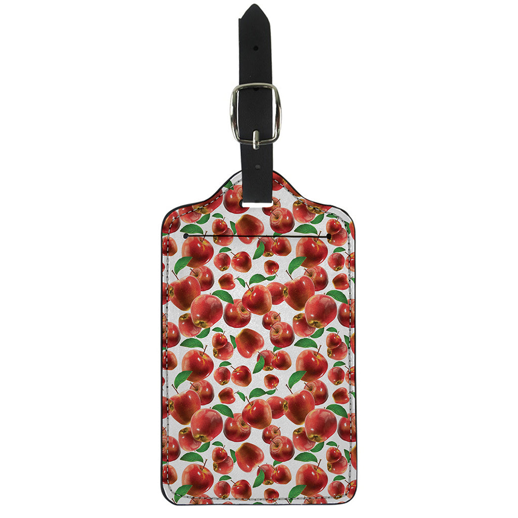 Red Apple Pattern Print Luggage Tag