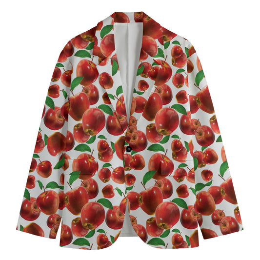 Red Apple Pattern Print Men's Blazer