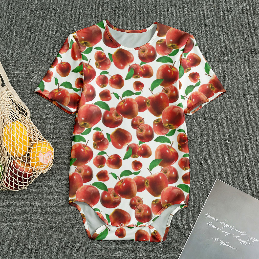 Red Apple Pattern Print Men's Bodysuit